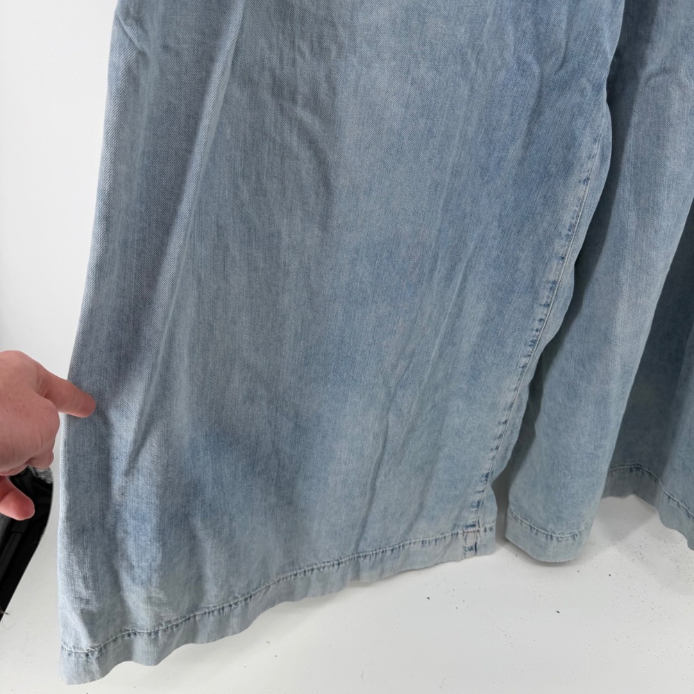 We The Free Forget Me Knot Pull On Wide Leg Jeans Light Wash Blue OB1910731 L - Picture 2 of 8